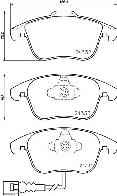 HELLA PAGID 8db355014031 -  Комплект тормозных колодок, дисковый тормоз